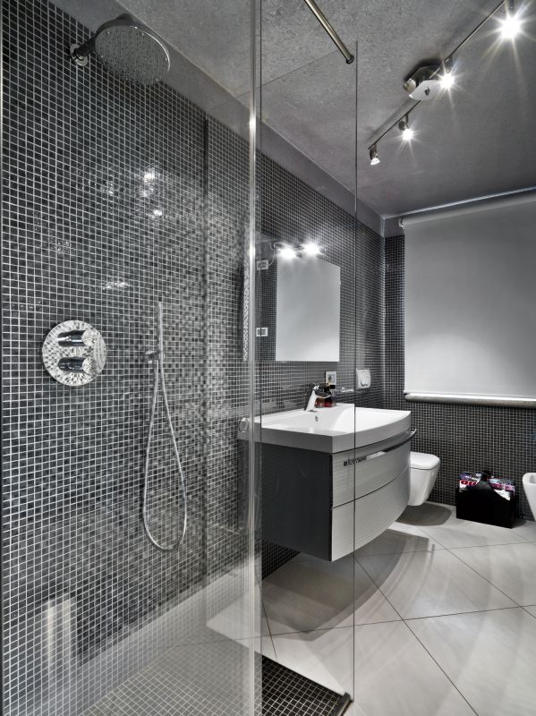 Glass Enclosed Shower with Rainfall Head